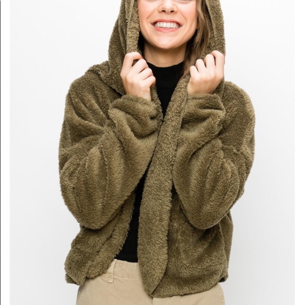 FAUX FUR HOODIE JACKET - Picture 3 of 7